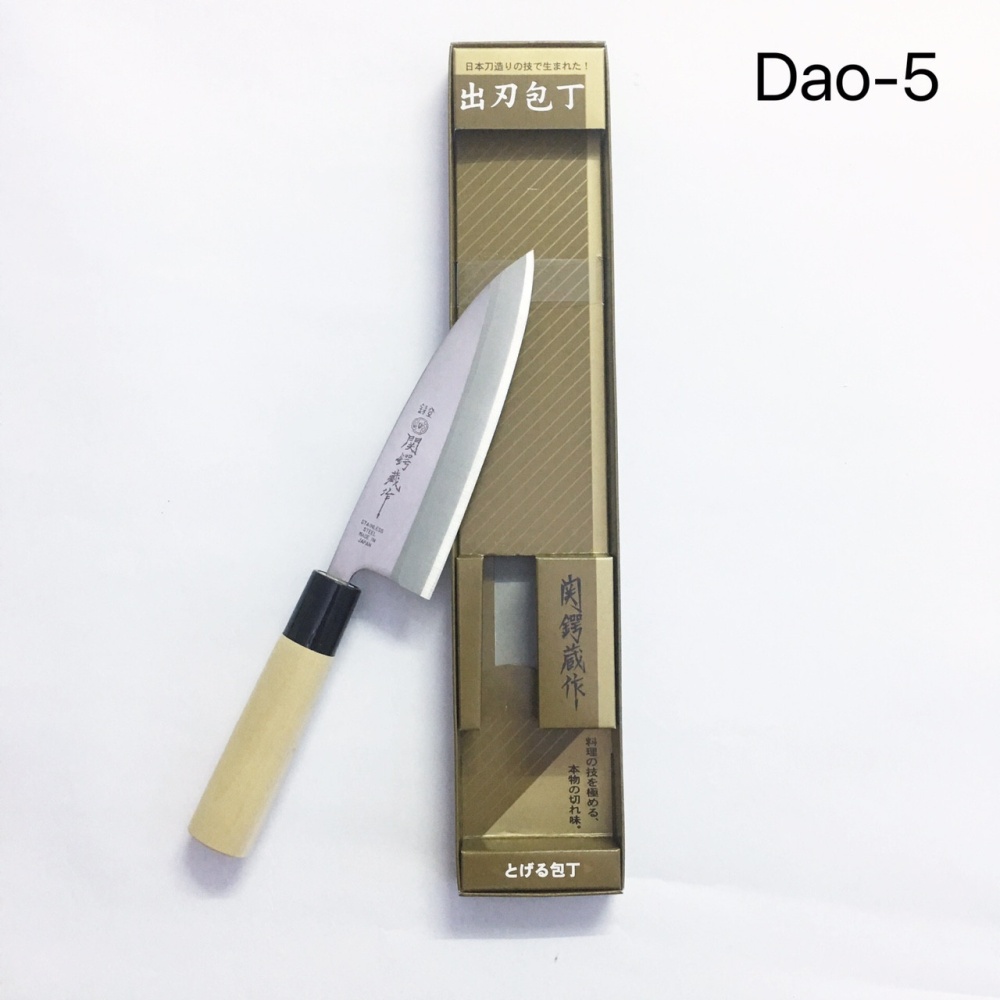 Dao bếp cán gỗ lưỡi dày Mitsuboshi Kataota 15.5cm - Nhật Bản
