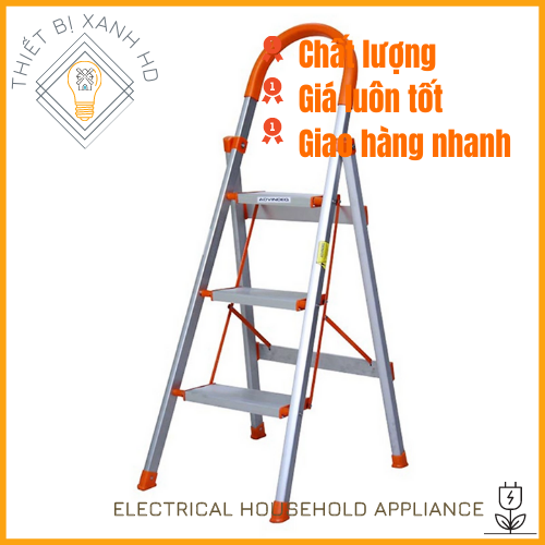 Thang nhôm ghế khung inox 3-4-5-6 bậc - thang nhôm ghế dùng gia đình tiện lợi