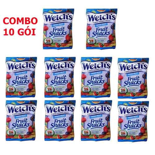 Combo 10 gói kẹo dẻo trái cây Welch Mỹ 22g/gói
