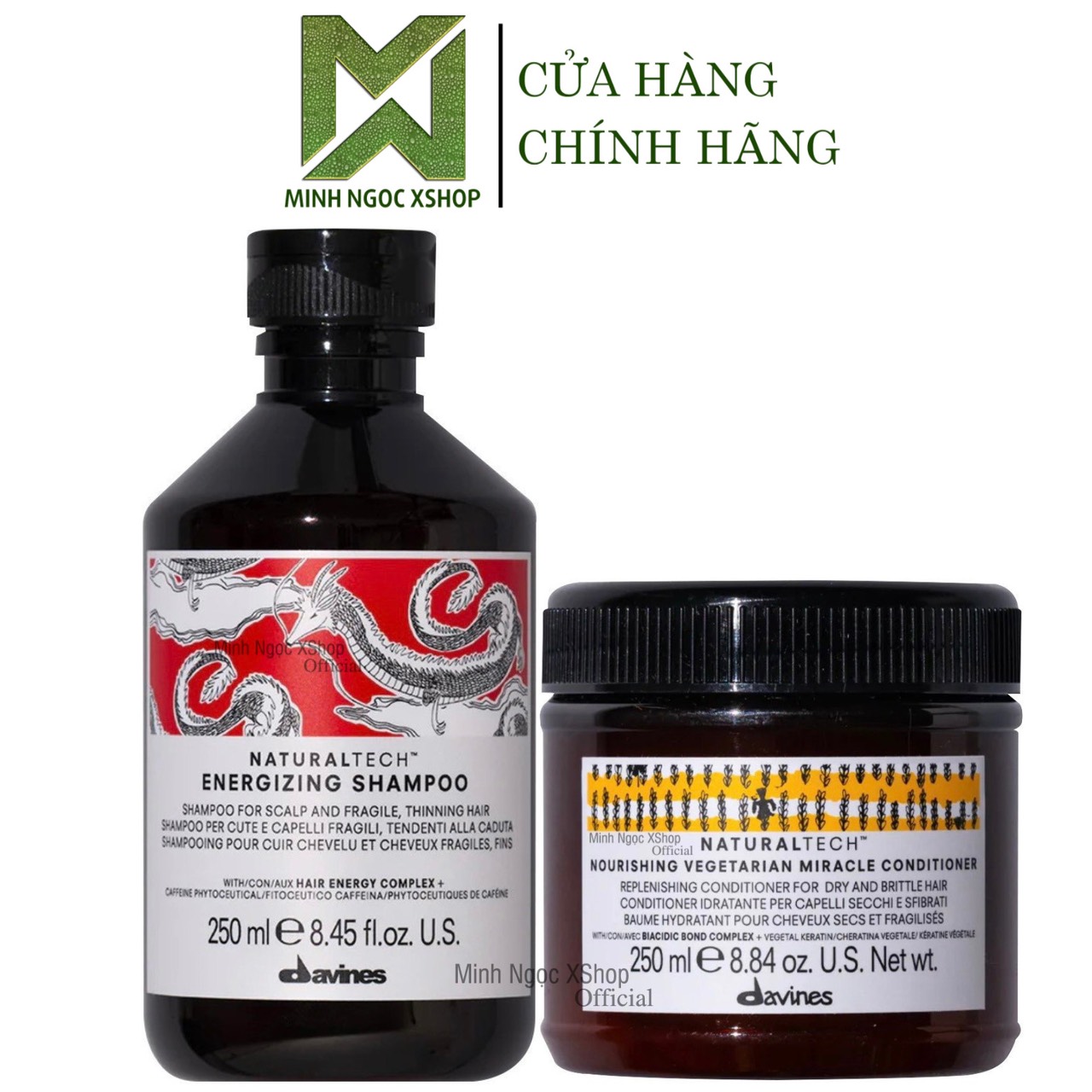 Combo dầu gội chống rụng tóc Davines Energizing và dầu xả thực vật Nourishing 250ML