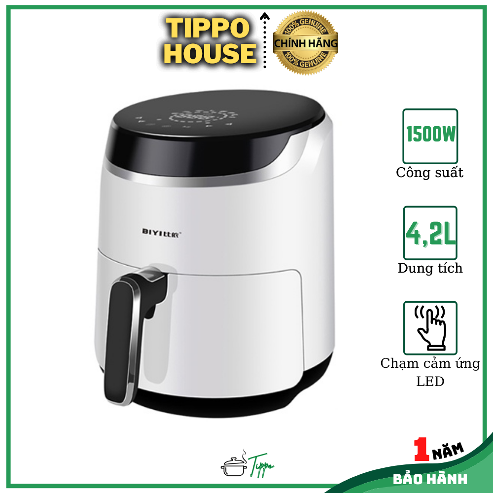 Nồi chiên không dầu điện tử 4.2 lít BIYI AF69A Chính hãng - Chống dính cao cấp, Kiểm soát nhiệt độ - BH 12 tháng