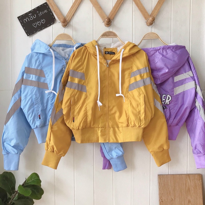 {HÌNH THẬT SP] Áo khoác dù nhẹ nữ cánh dơi sọz viền chữ lưng siêu đẹp