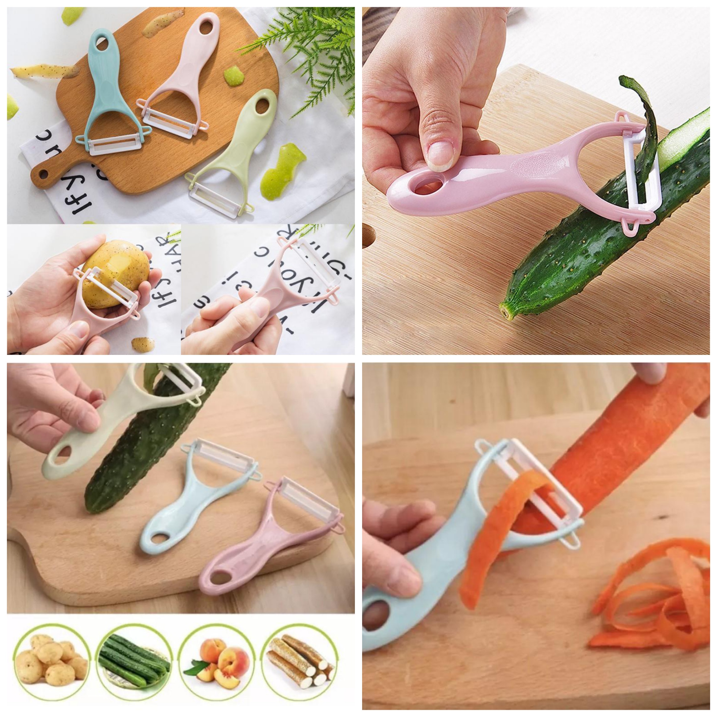 Dao Bào Và Gọt Vỏ Hoa Quả Rau Củ Đa Năng Nhựa Cao Cấp, Siêu Sắc, Siêu Bền
