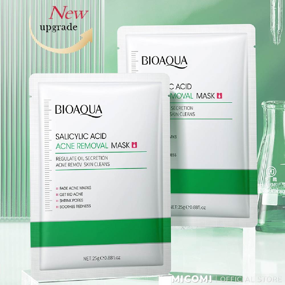 COMBO 10 Mặt Nạ Lành Mụn Giảm Sưng Mụn Sạch Bã Nhờn Se Khít Lỗ Chân Lông Salicylic Acid Acne Mask Giấy Đắp Mặt Cấp Ẩm MICOMI Cosmetics
