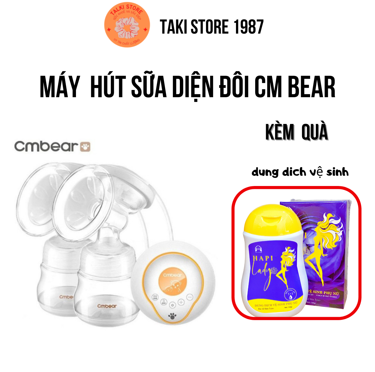 Máy hút sữa điện đôi Cmbear cao cấp Có pin sạc