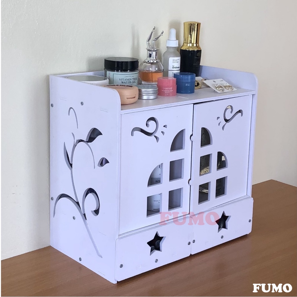 Kệ đựng mỹ phẩm tủ đựng đồ trang điểm gỗ pvc cao cấp fumo sp005