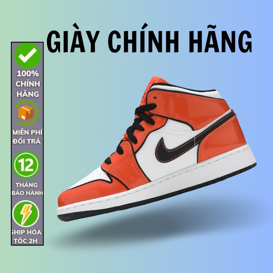 ( Chính Hãng ) Giày  Air Jordan 1 Mid SE GS 'Turf Orange' BQ6931-802,554725-170,555112-109