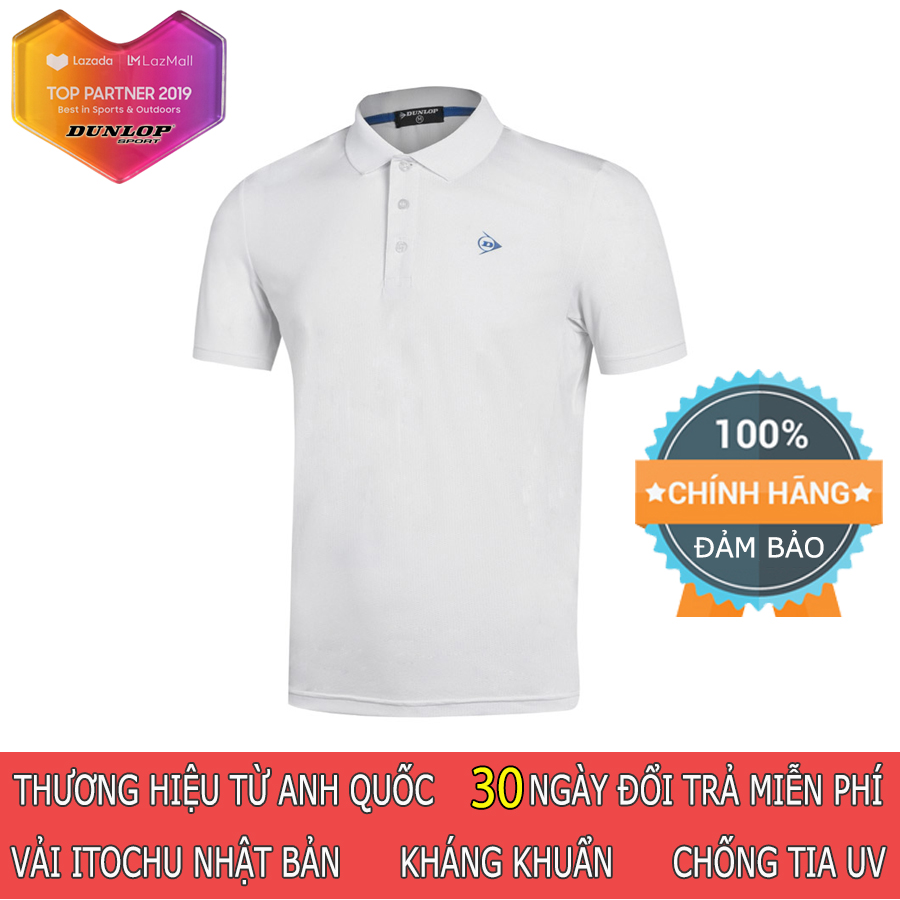 Áo thun thể thao Nam Dunlop - DATES9063-1C kiểu dáng Polo nam Lifestyle phù hợp chơi cầu lông tennis mặc hàng ngày