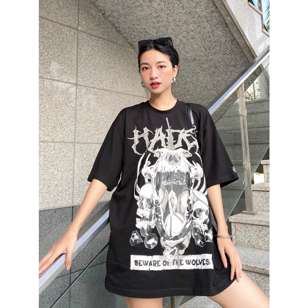 Áo thun Local Brand Hades Skull Worlf tay lỡ, form rộng chất liệu Cotton thoáng mát - Thời trang Streetwear nam nữ Vici Unisex