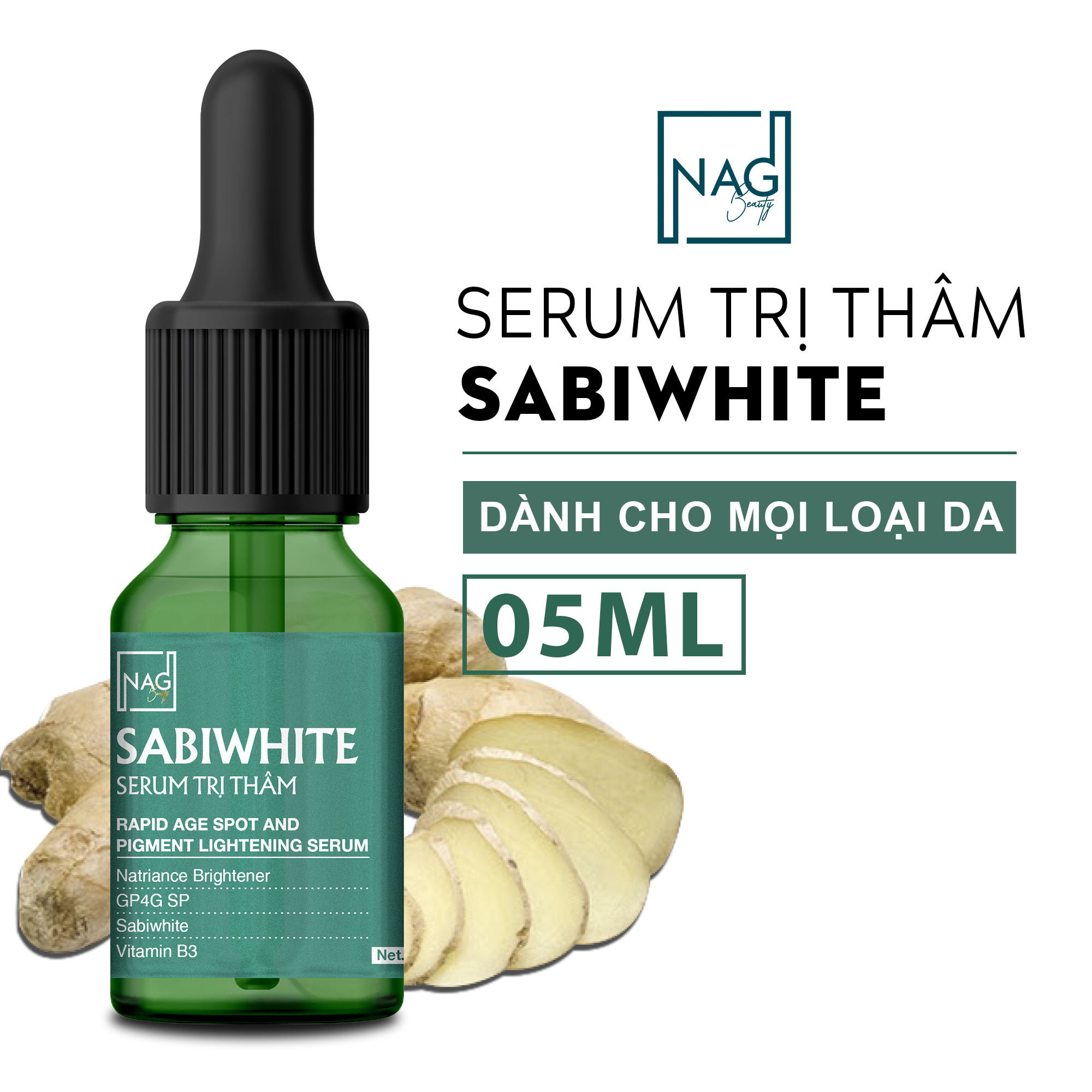 Serum giảm thâm da sau mụn SABIWHITE 05ml tinh chất giảm thâm da và cải thiện tổn thương do mụn - N.A.G BEAUTY