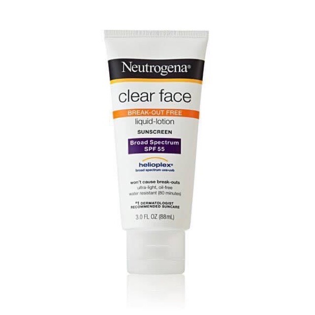 Kem chống nắng dành cho DA MỤN Neutrogena Clear Face Break-Out Free Broad Spectrum SPF 55