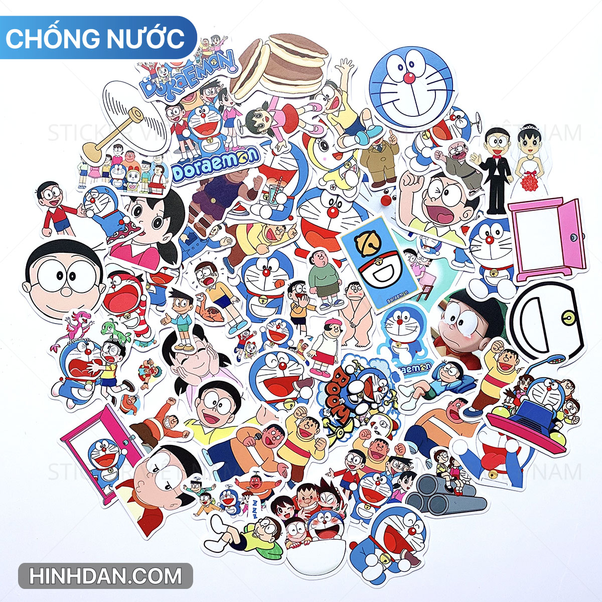 Doraemon Nobita Shizuka Jaian Suneo stickers - Chất liệu PVC chất lượng cao chống nước, chống nắng - Kích thước 4-8cm - Decor tường tủ, trang trí nón bảo hiểm, laptop, đàn guitar | Sticker Việt Nam