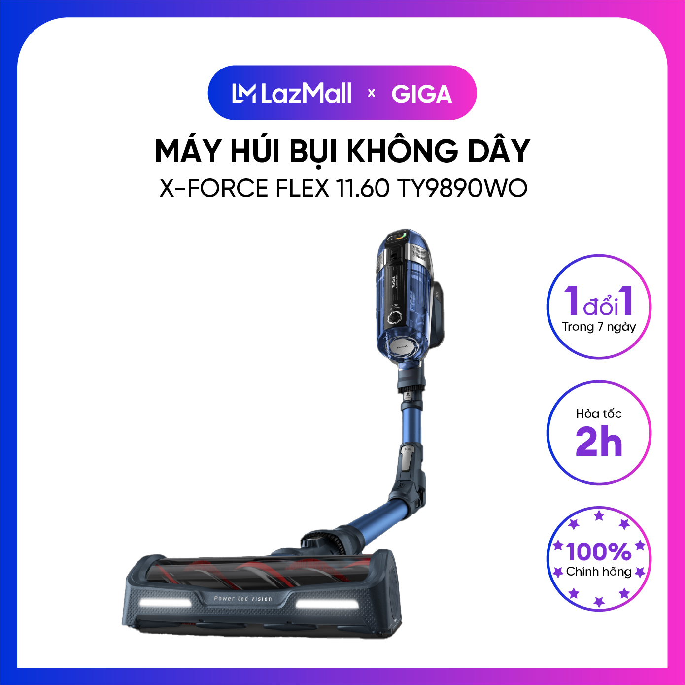 [ Hỏa tốc HN - HCM ]  Máy hút bụi lau nhà không dây Tefal X-force Flex 11.60 TY9890WO