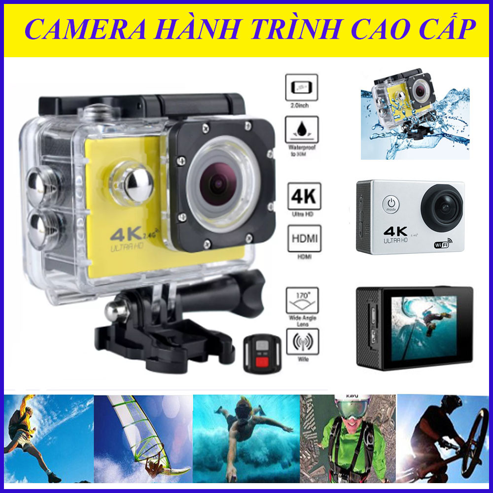 Camera Hành Trình Chống Nước,Camera Hành Trình Sports 4K Ultra Hd Wifi.Độ Phân Giải 1080P Full HD.Chống Rung Lắc,Chống Nước,tặng móc dán đt.