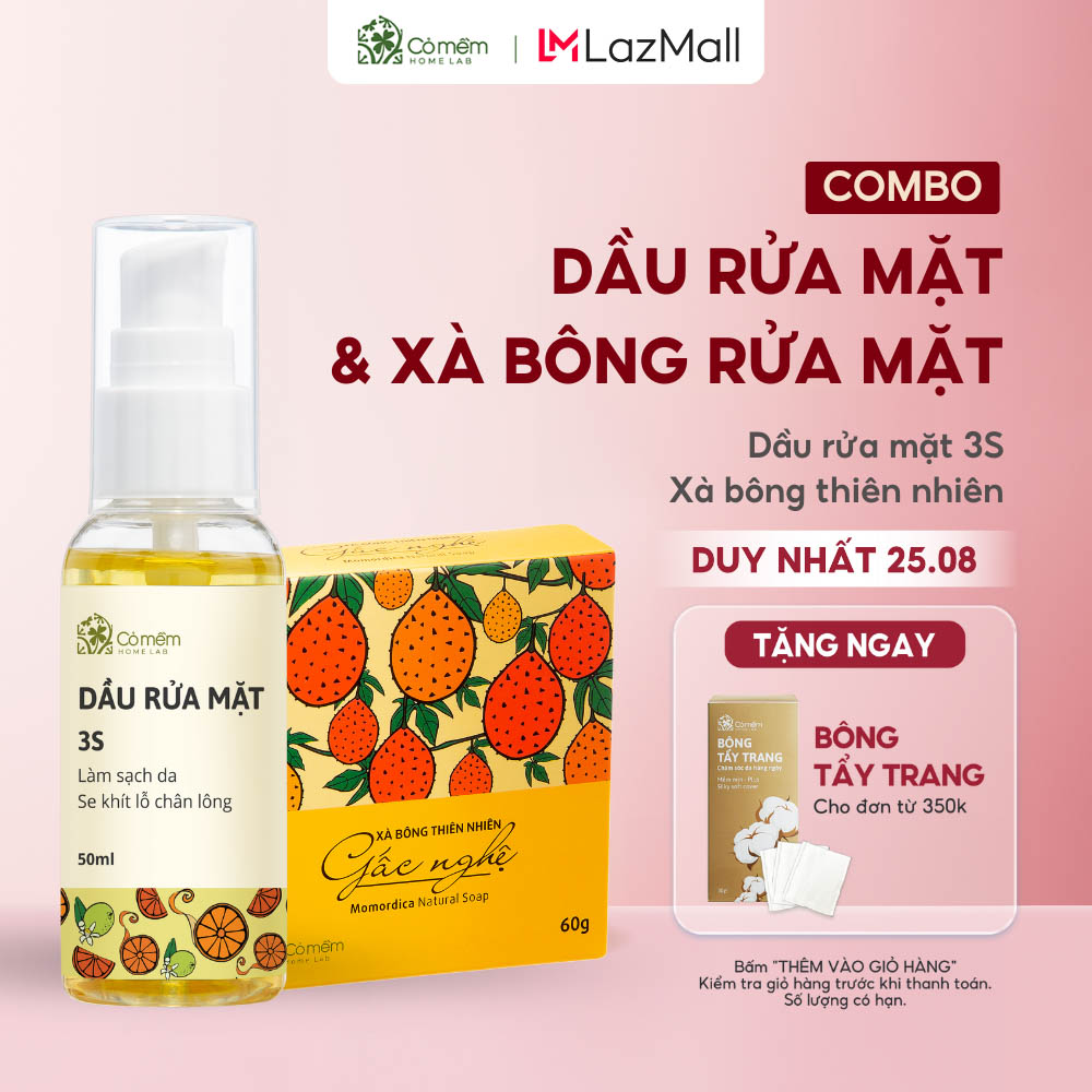 Combo rửa mặt gấc nghệ giảm thâm mụn cỏ mềm từ thiên nhiên