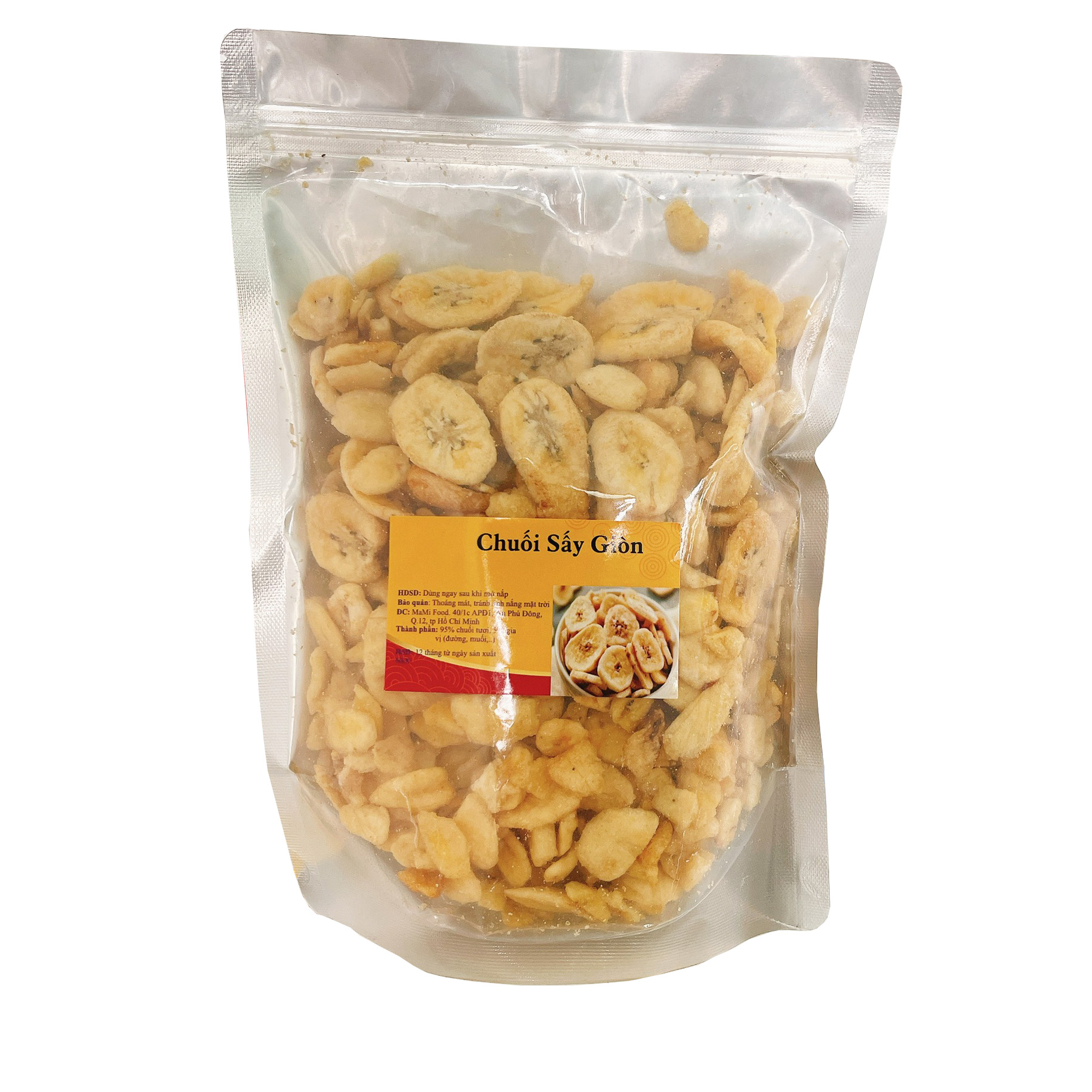500g chuối sấy giòn hàng vụn mtfood