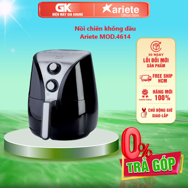 Nồi chiên không dầu ariete mod.4614 - chân đế thiết kế cân bằng, chống trơn trượt trong quá trình sử dụng - giao toàn quốc - freeship hcm
