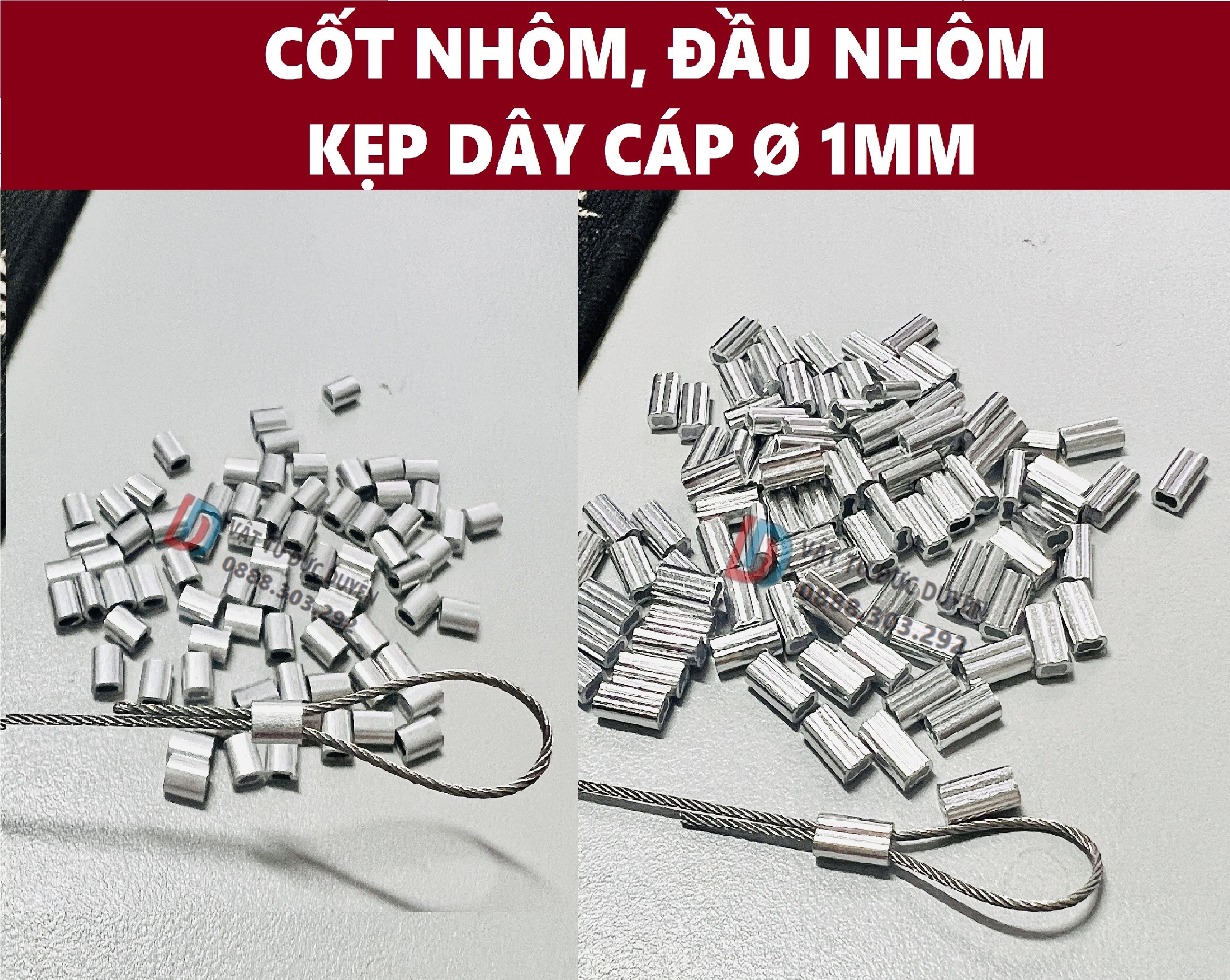 Cốt đầu nhôm khóa cáp Ø