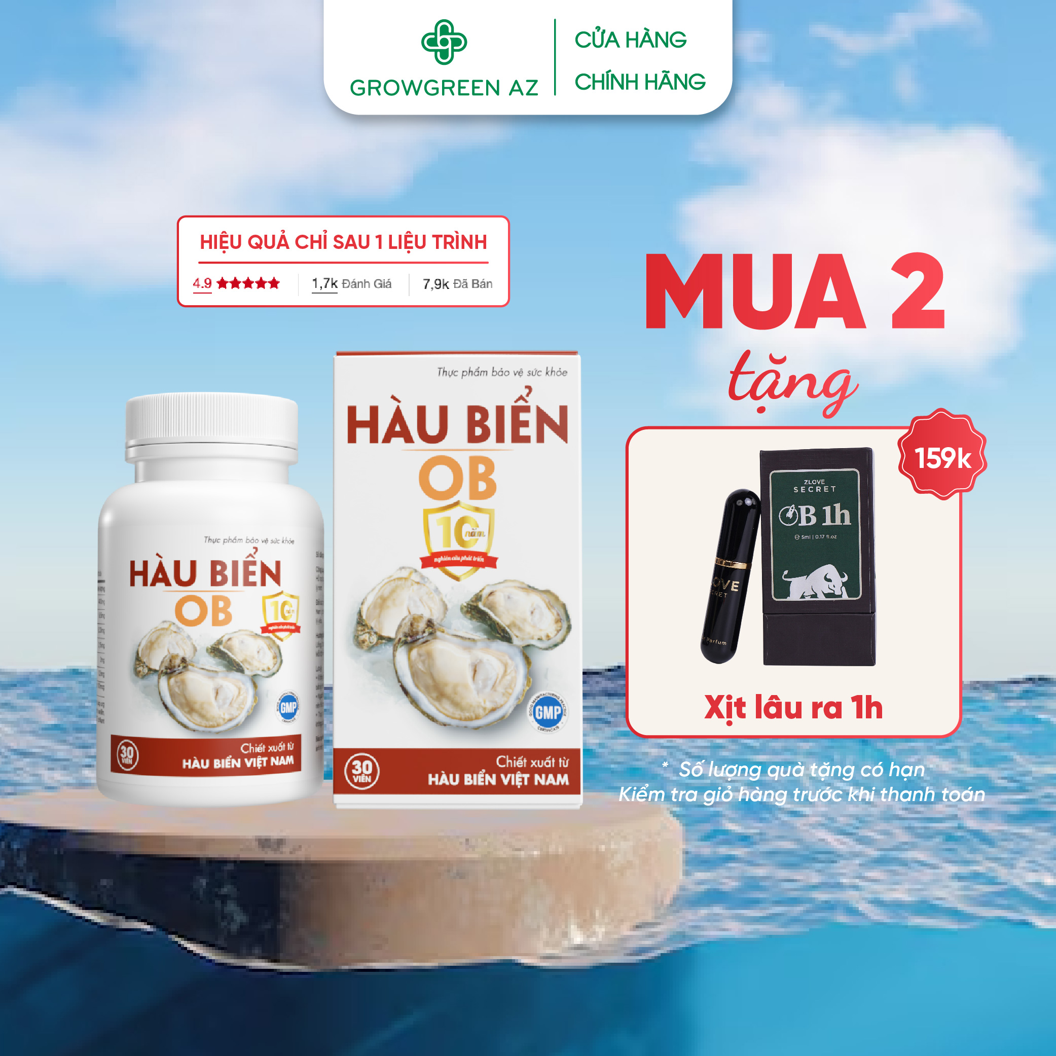 Tinh chất hàu biển ob cải thiện xuất tinh sớm, tăng chất lượng tinh trùng( Hộp 30 Viên)