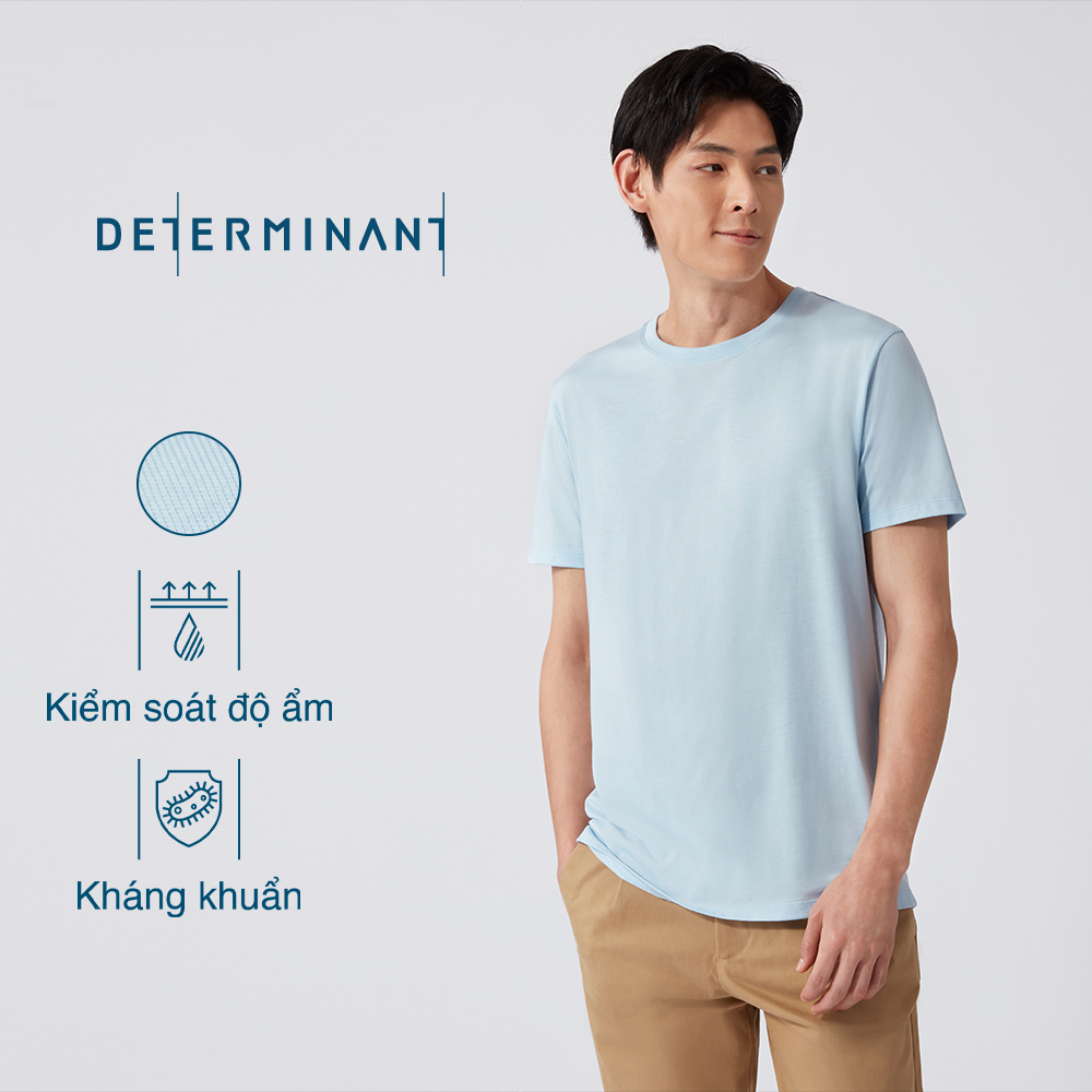 Áo thun nam cổ tròn determinant tay ngắn - màu xanh nhạt - t01