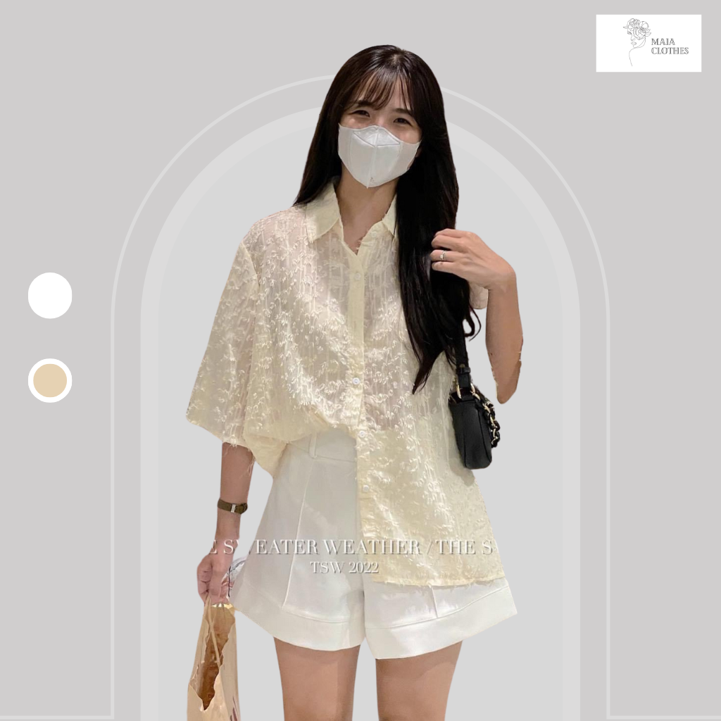 Áo sơmi ngắn tay lông tơ lụa mềm mịn thoáng mát Maia.clothes