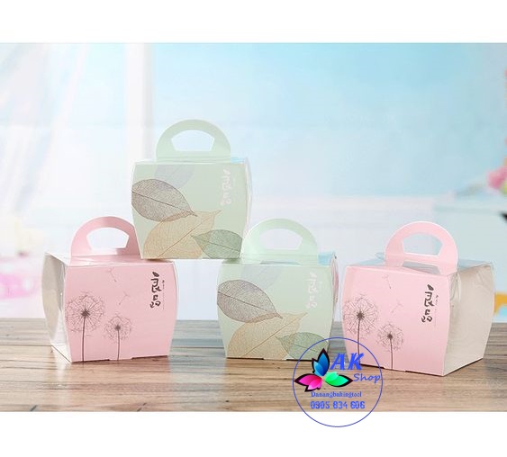 Set 5 hộp bánh mica mini size 10cm