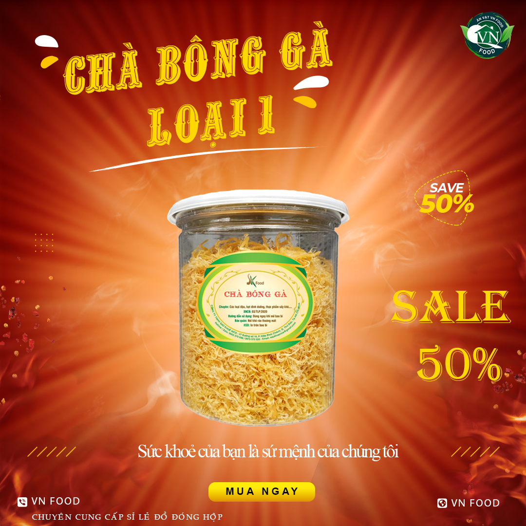 [HCM][Sale Mạnh] 150g Chà Bông Gà Hàng Công Ty Xuất Khẩu Thương Hiệu VN FOOD
