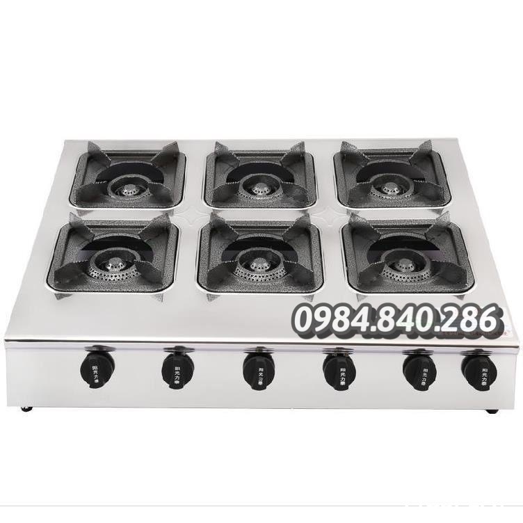 Bếp gas 6 lò chuyên dùng nấu mỳ cay, cơm niêu, bánh xèo -  Bếp ga 6 cửa - Bếp ga 6 họng