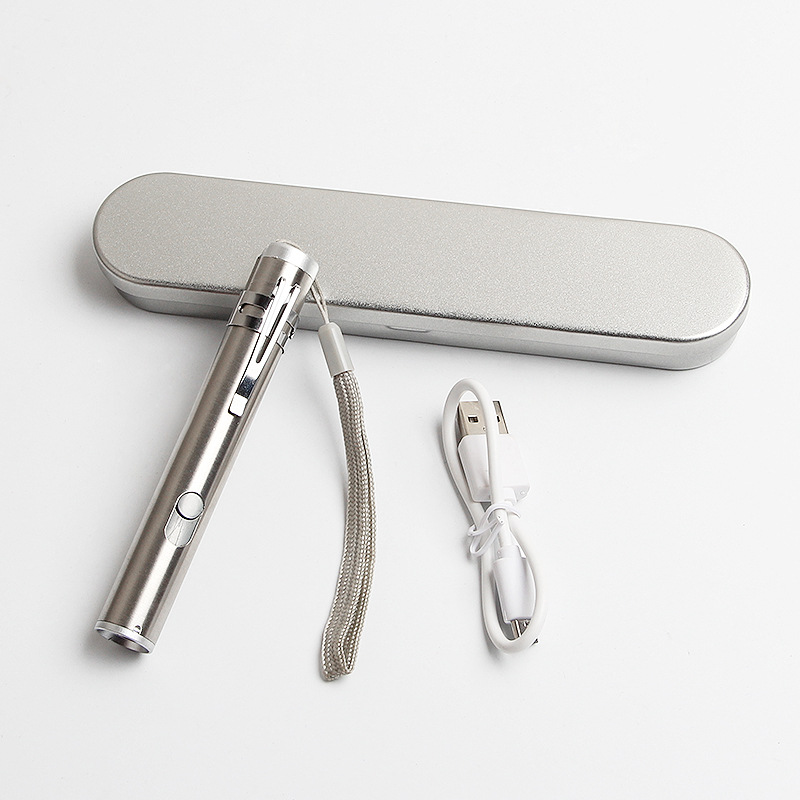 Đèn pin mini 3in1 chiếu sáng, laser, tia cực tím sạc điện