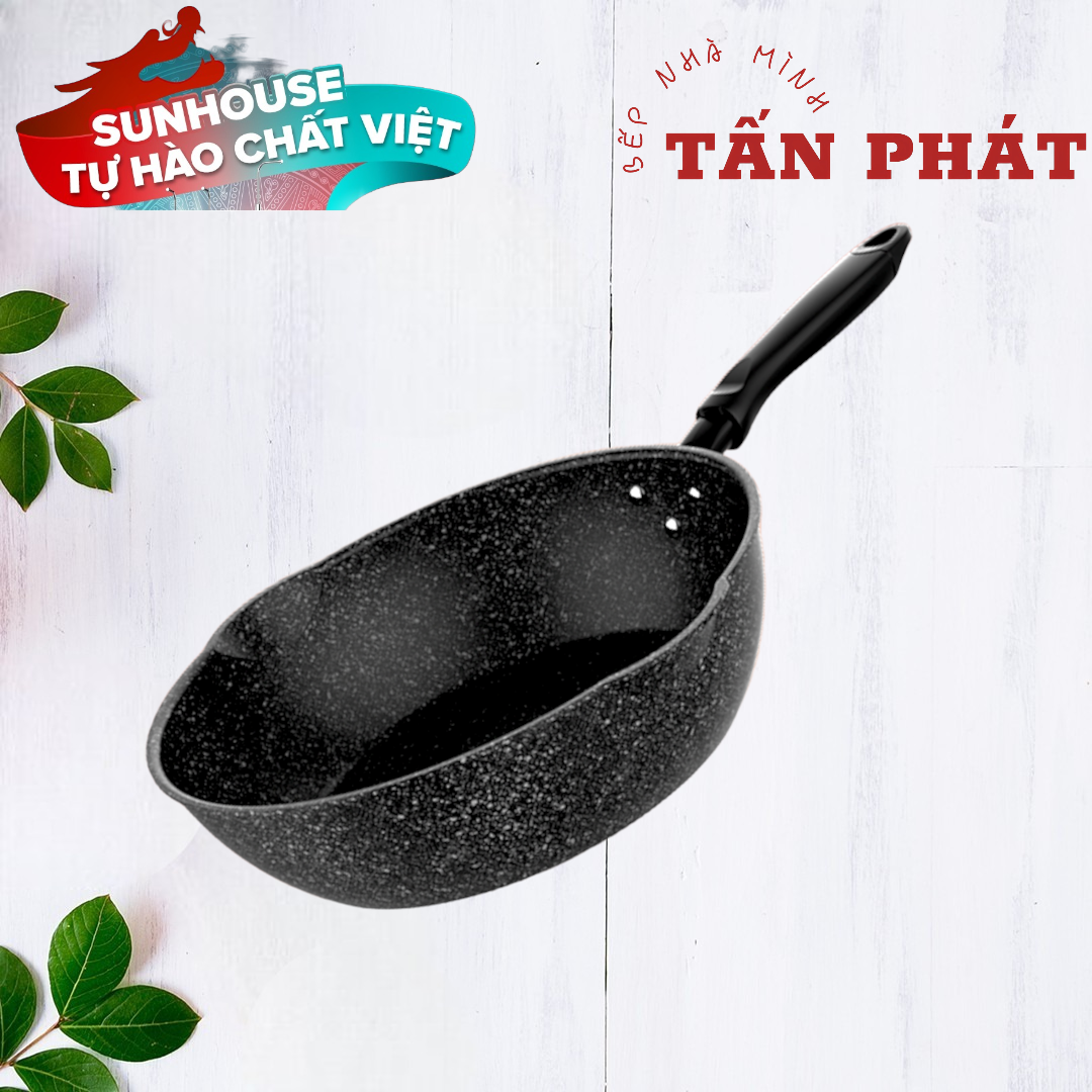 [HCM]CHẢO SÂU LÒNG ĐÁY TỪ MIỆNG RÓT SUNHOUSE SHS20MRD 20CM 26CM 30CM