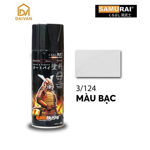 Sơn xịt Samurai màu bạc 124
