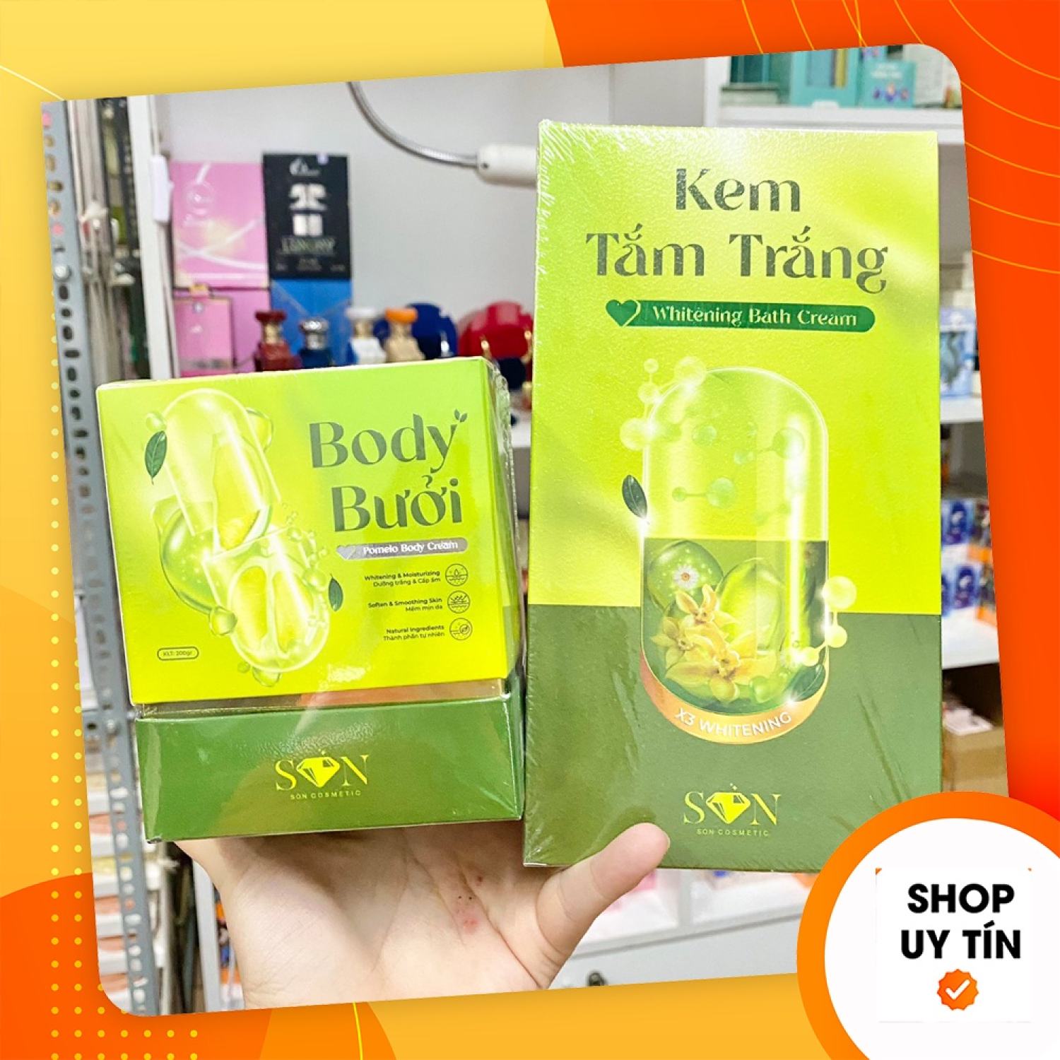 Kem body cốt ủ bưởi son - mua 1 kem body bưởi tặng 3 gói tắm trắng - 8938532048127