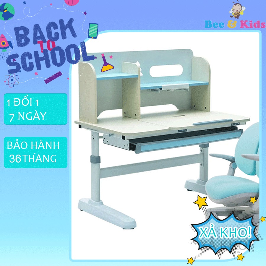 Bộ Bàn Học Thông Minh Chống Gù Chống Cận BAK105 - Bàn Điều Chỉnh Độ Cao Theo Lứa Tuổi Cho Bé Kích Thước 105cm