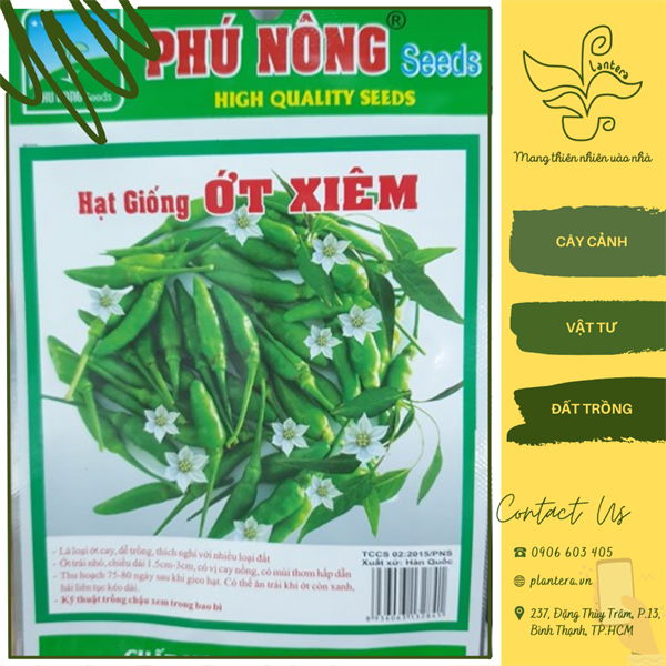 Hạt giống phú nông - ớt xiêm gói 100mg - hạt giống - rau ăn quả
