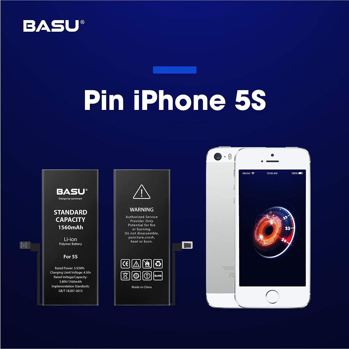 Pin iphone 5S/5C - Chính hãng BASU