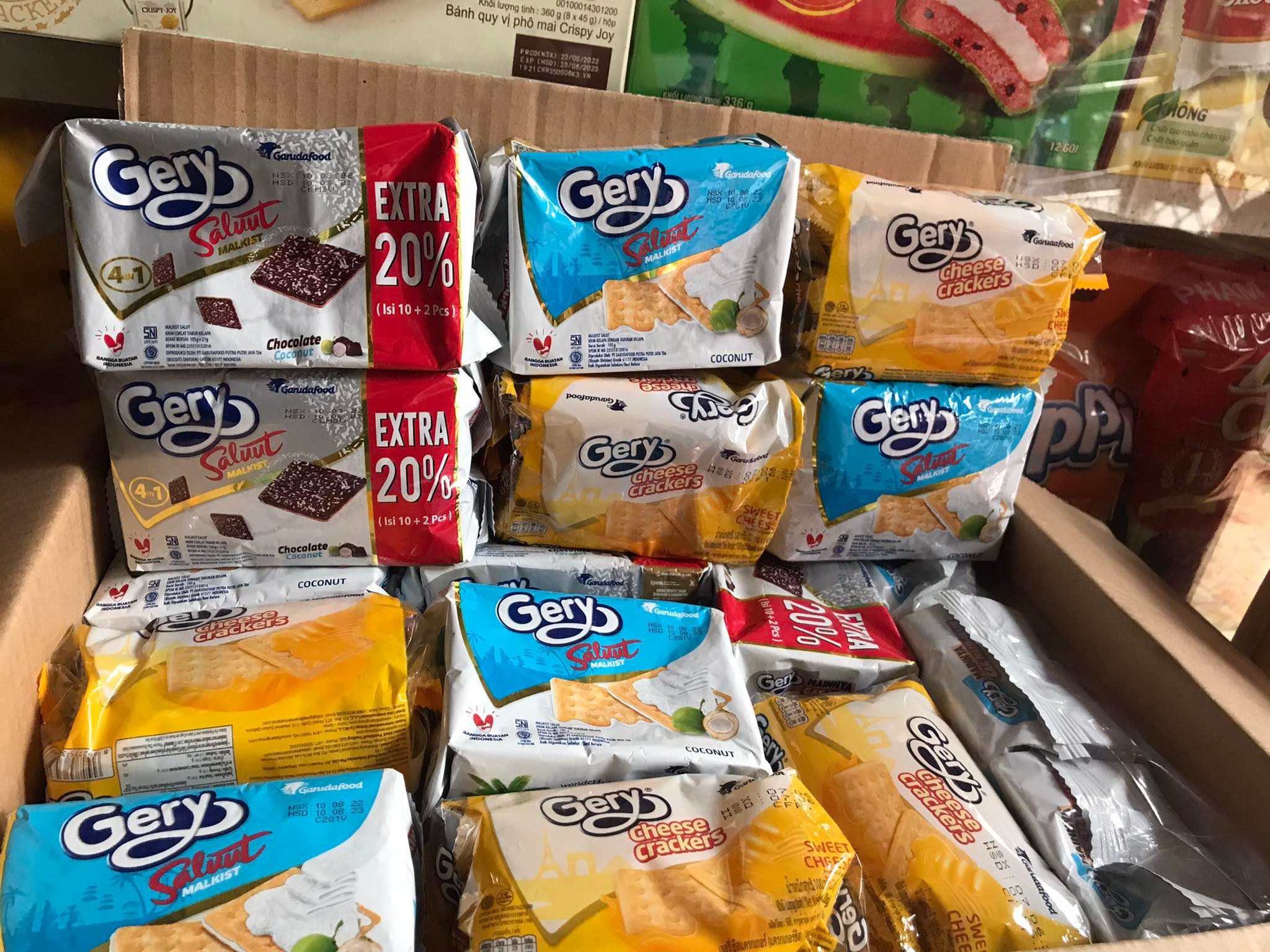 Bánh Gery chesse / socola dừa/ sữa dừa  crackers gói 100g