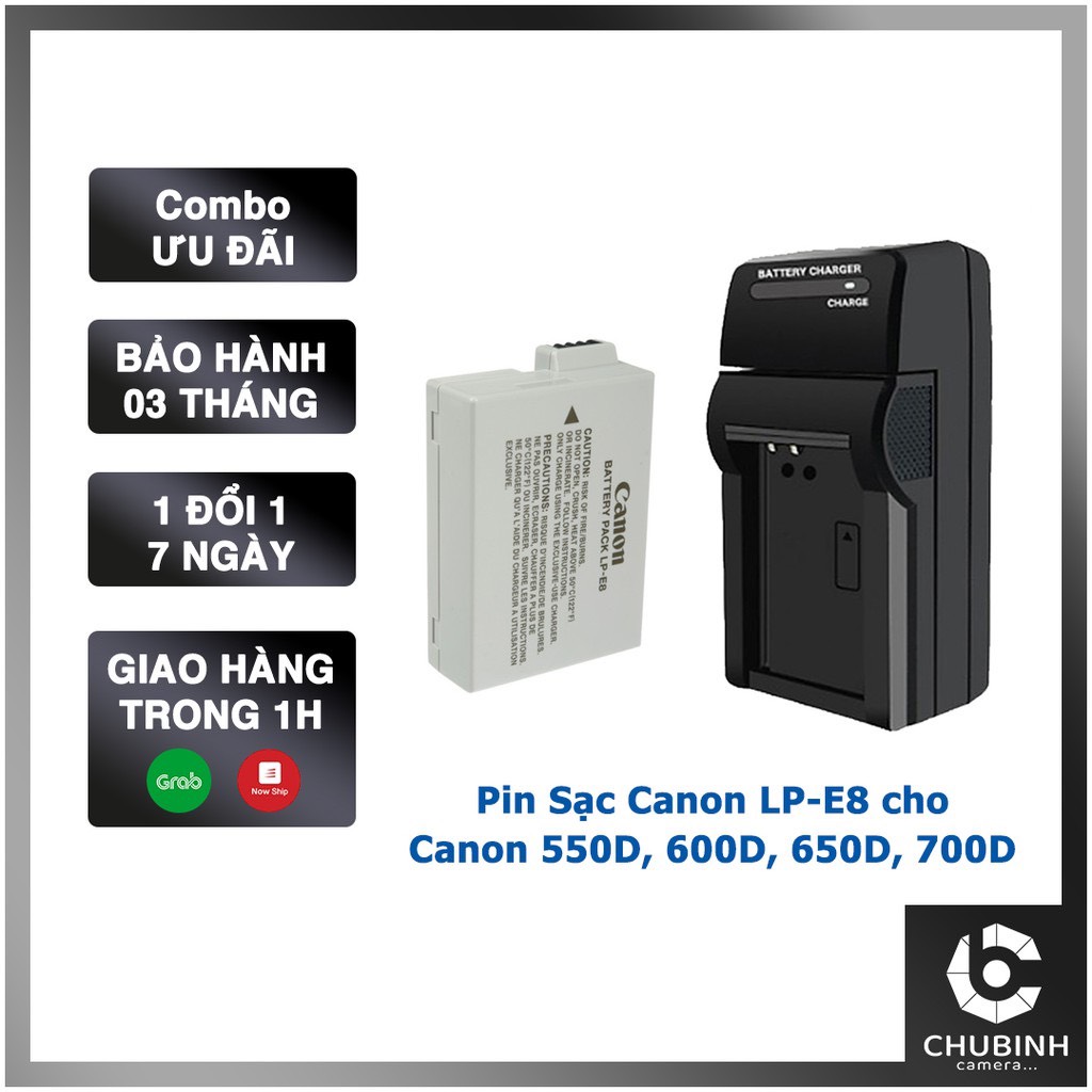 Bộ pin sạc canon lp-e8