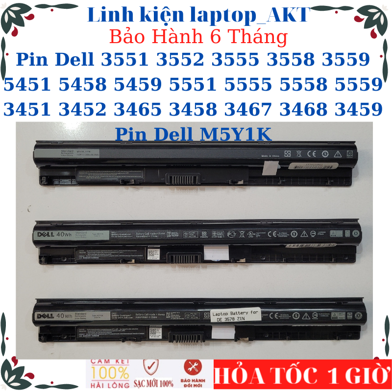 Pin dell 3551 3552 3555 3558 3559 5451 5458 5459 5551 5555 5558 5559 3451 3452 3465 vostro 3458 3467 3468 3459 pin m5y1k