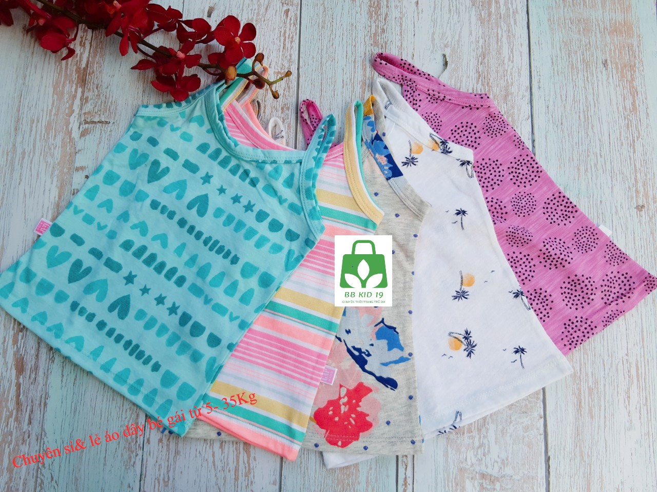 [HCM]Áo dây/ Áo hai dây bé gái cực đẹp -SET 5 CÁI