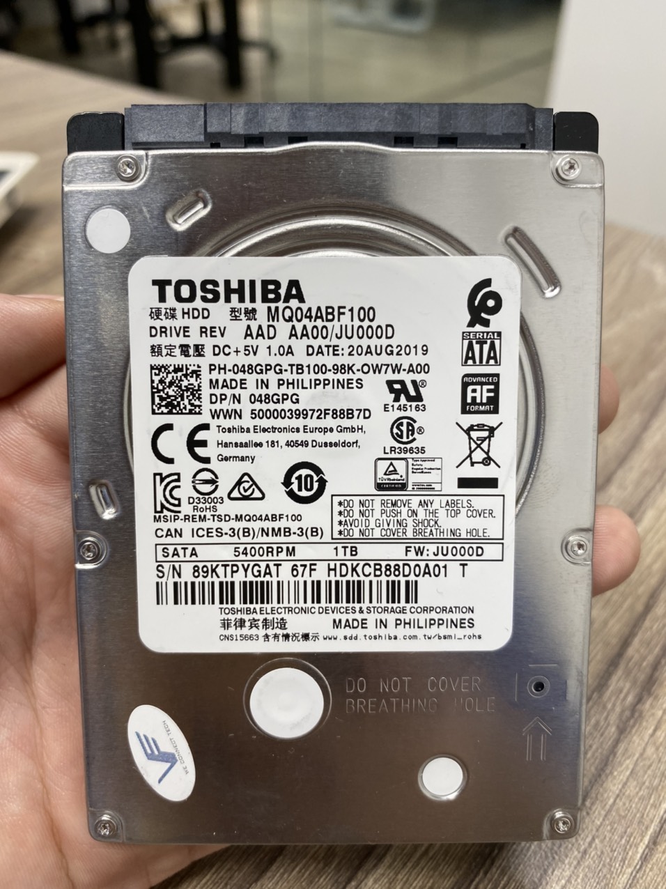 Ổ cứng Laptop 1TB (1000GB) Toshiba Zin Tháo Máy - BH 3 Tháng