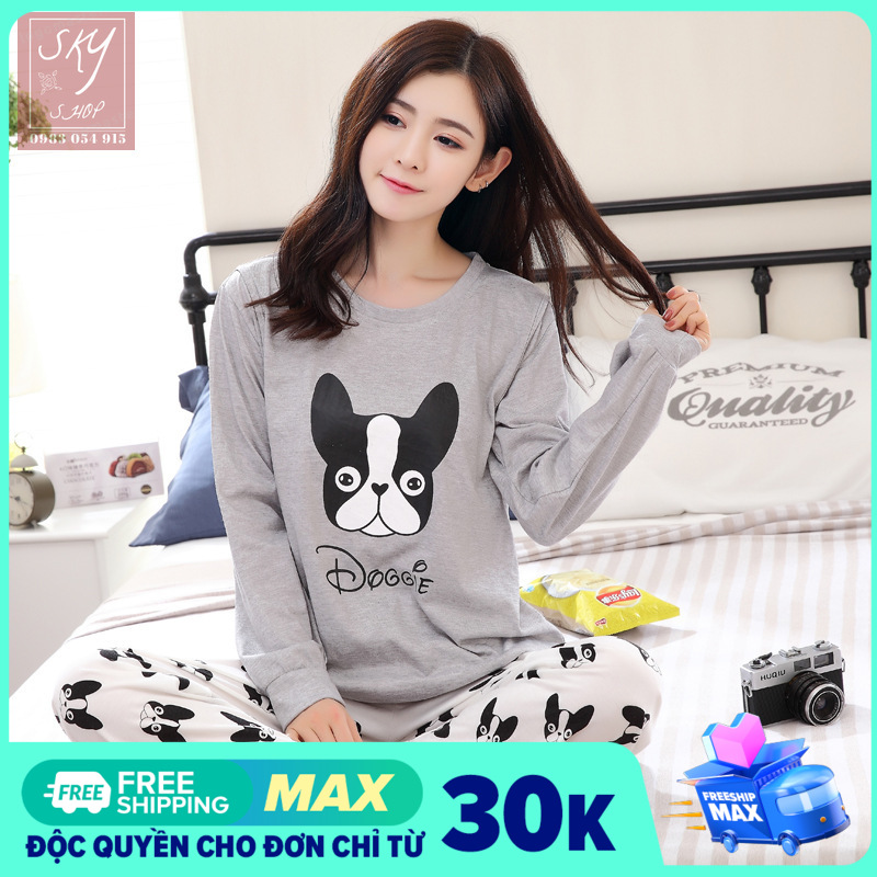 Bộ đồ bầu, sau sinh cho con bú dài tay Pitbull 100% Cotton (có ảnh thật, hàng Quảng Châu)