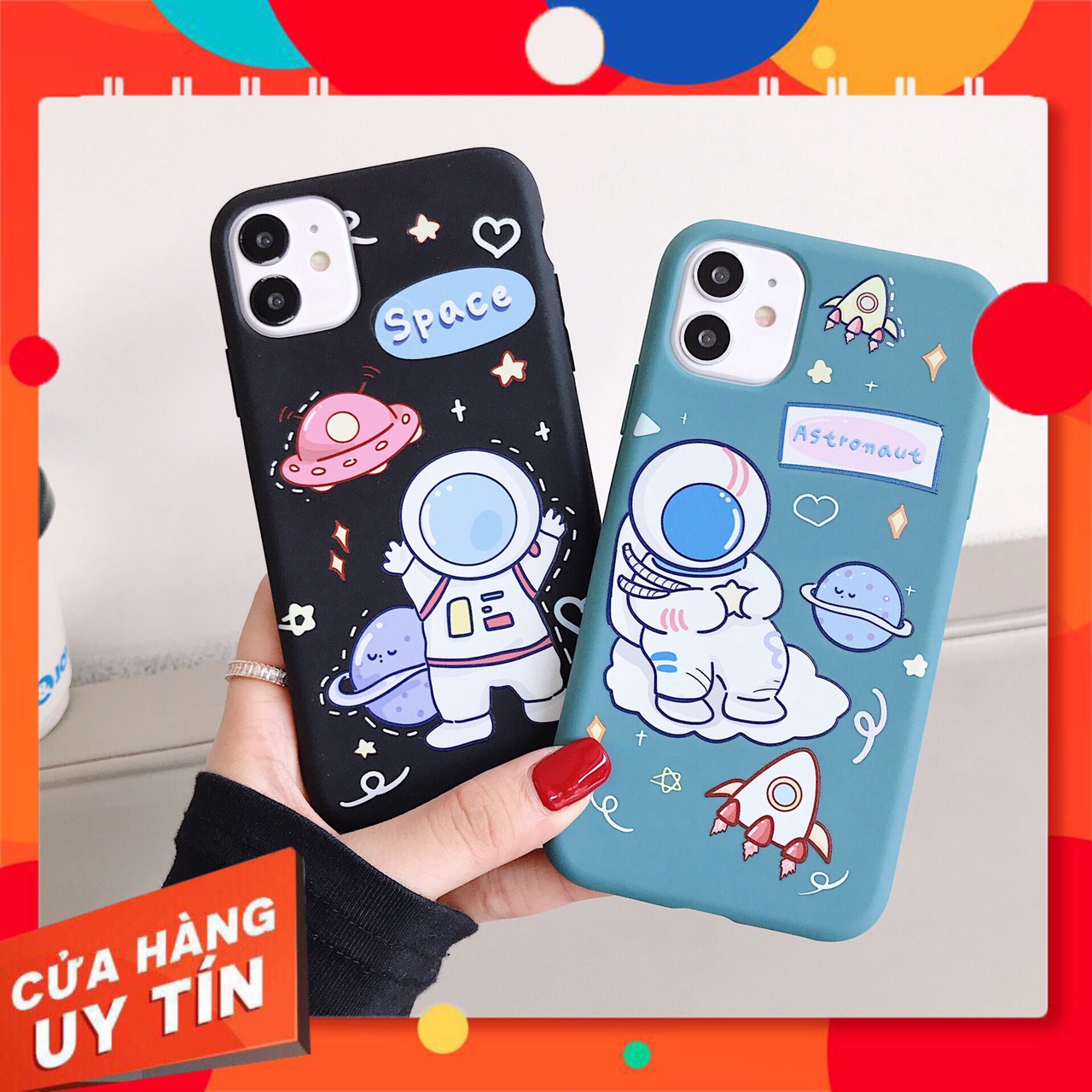 Ốp iphone phi hành gia ngộ nghĩnh, đáng yêu 6plus/6splus/7plus/8plus/X/Xs/Xsmax/11/11promax