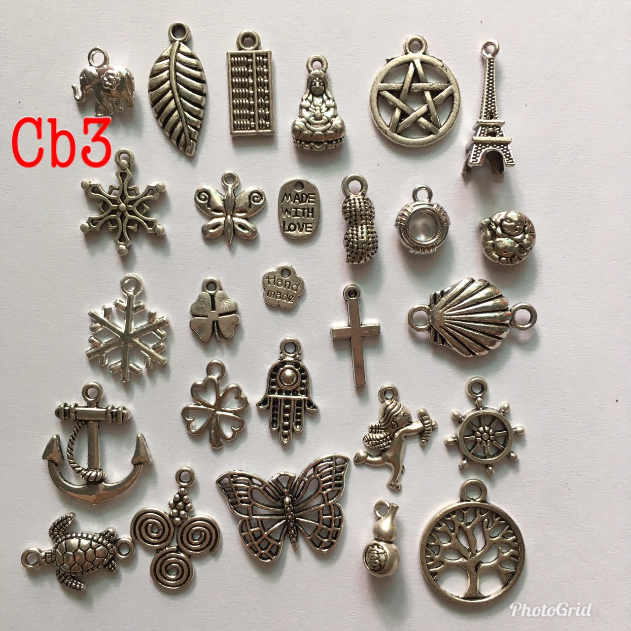 1 set charm làm vòng tay vòng cổ như mẫu chụp, tặng kèm khoen tròn