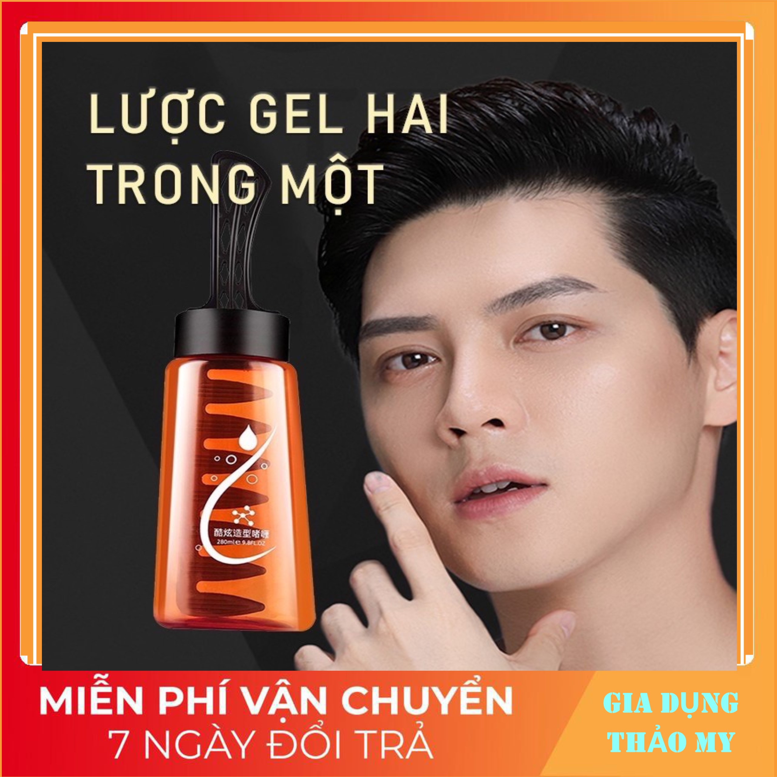 Gel Vuốt Tóc Kèm Lược Tạo Kiểu,Tạo Nếp, Giữ Nếp 24 Giờ