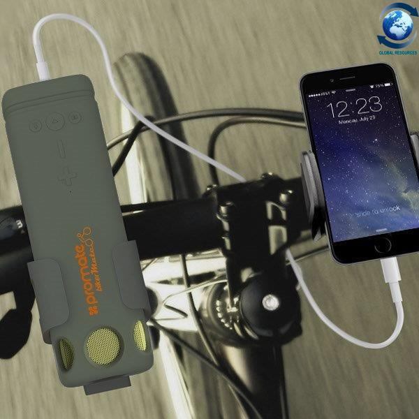 Loa bluetooth promate bikermate.army 5w chống nước & bụi ipx4 tích hợp sạc dự phòng 8000mah + đèn pin