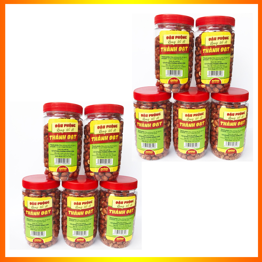 [HCM][Buôn Sỉ]50 Hủ Đậu Phộng Rang Tỏi Ớt  (Hủ 210Gram) thương hiệu THÀNH ĐẠT - Đồ ăn vặt
