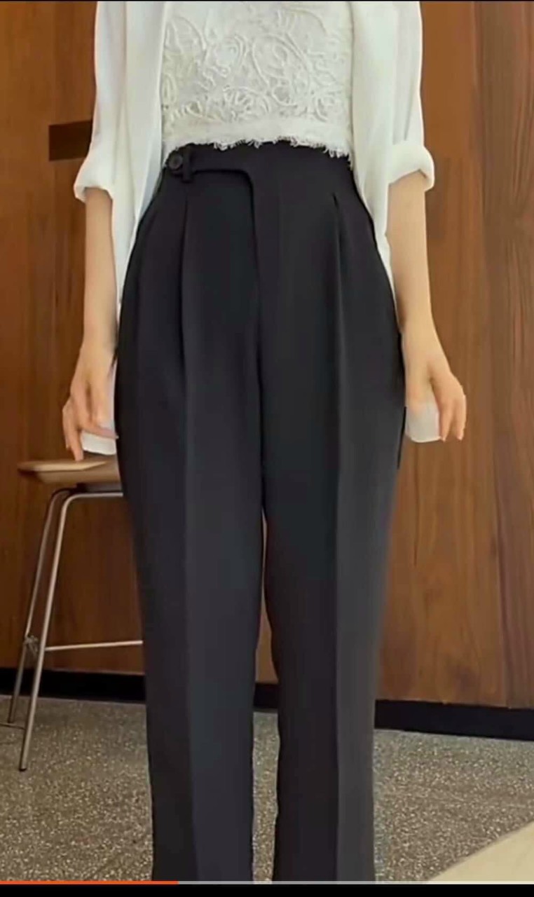 Quần baggy nữa cạp lệch 1 cúc