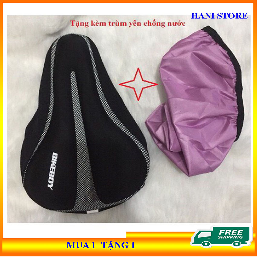 Bọc yên xe đạp thể thao loại Gel Bike Boy PK1 HANI STORE Tặng kèm 1 áo mưa chống thấm nước cho yên