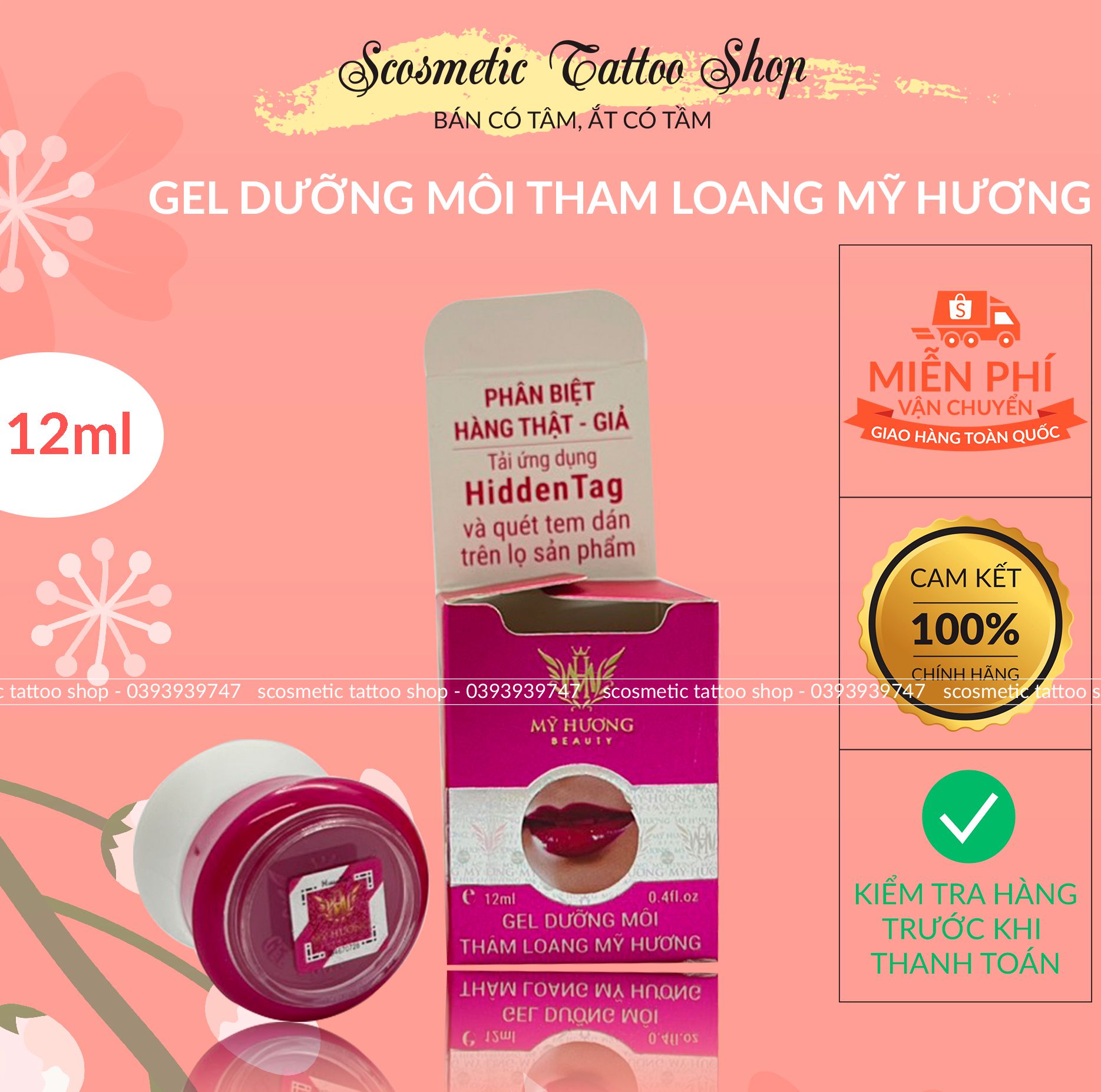 Dưỡng môi mỹ hương-dưỡng sau phun xăm