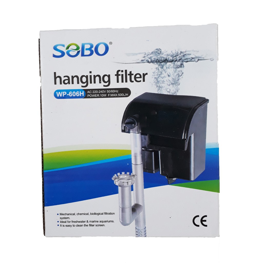 Lọc thác sobo 606h giúp lọc sạch nước bể cá khử sạch mùi tanh và làm trong nước.